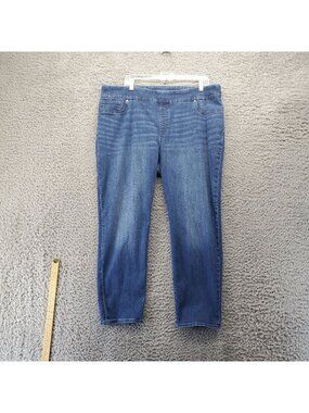 Chicos Jegging Womens 3.5R US 18R Blue Ankle Pull-On Stretch Comfortable Casual